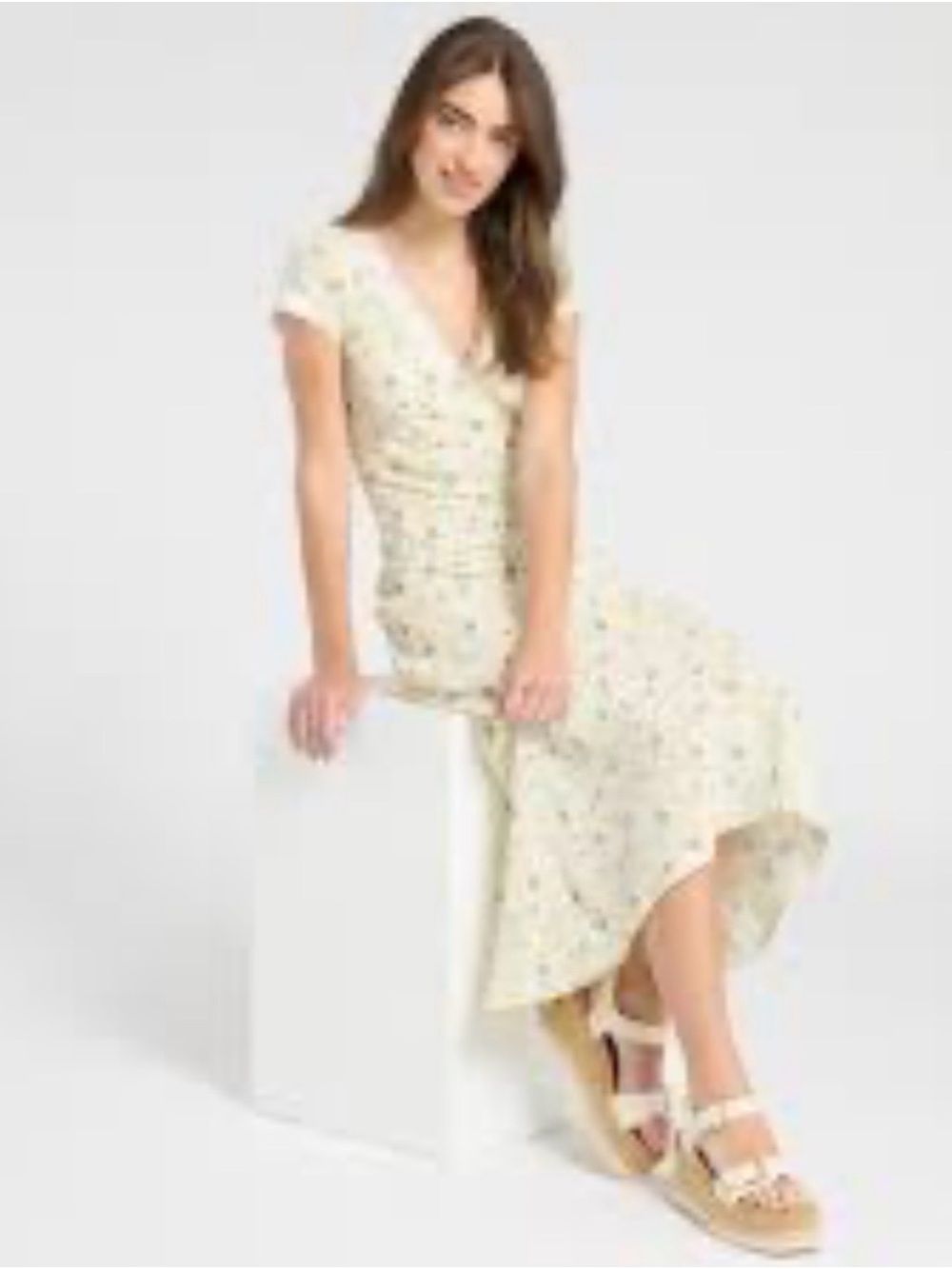 ASOS Cream Floral Maxi Dress